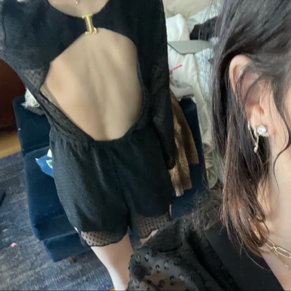 BEC + BRIDGE NYX Long Sleeve Playsuit in Black Spot - Picture 2 of 2